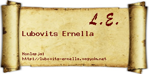 Lubovits Ernella névjegykártya
